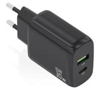 CARGADOR AISENS GAN 30W. 1XUSB-C PD3.0 QC4.0. 1XUSB-A QC3.0. NEGRO