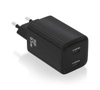 Cargador gan de pared aisens asch-65w2p040-bk/ 2xusb tipo-c/ 65w