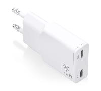Aisens ASCH-30W2P048-W Cargador GaN Ultra Slim 30W 2xUSB-C PD3.0 QC4.0 Blanco