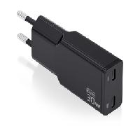 CARGADOR AISENS GAN ULTRA DELGADO 30W 2XUSB-C PD3.0 QC4.0 NEGRO ASCH-30W2P049-BK