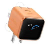 Cargador Anker Nano 45W USB-C carga rápida con pantalla inteligente naranja