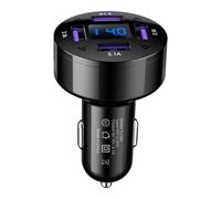 Cargador Automático USB C De 4 Puertos | USB Garantía Encendedor USB C 12V Adaptador USB | Cargador De Velocidad De Bloque De 4 Puertos Para Teléfonos Móviles-12-24 V Con Enchufes De Carga De Vehículo