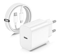 Cargador base iPhone 15 con cable de carga rápida, 20 W cargador de bloque rápido USB C con cable de 2 m USB C a C para Apple iPhone 16/16 Pro Max/15/Plus/Pro/Max, iPad Pro/Mini, MacBook Pro/Air,
