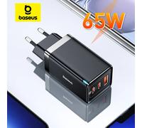 Cargador Baseus 65W GaN carga rápida tipo C PD cargador USB QC4.0 cargador rápido portátil para ordenador portátil iPhone 17 16 15 14 13