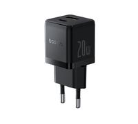 Baseus Cargador Rápido 20W 2 Puertos (USB-C/USB-A) Power Delivery 3.0 & Quick Charge 3.0 para Interiores, Enchufe EU, Negro