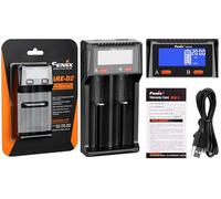 Fenix Cargador Are-D2 Digital 2 vías Carga Tipo de batería 26650, 21770, 18650, 16340, 14500, 10440, AA, AAA Externo, Adultos Unisex, Multicolor (Multicolor), Talla Única