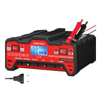 Cargador Baterías Coche- 12V/24V 900W Alta Potencia - para Coche,Moto,Tractor y camion - Compatible con Baterías de Plomo-Ácido, Reparación Inteligente por Pulso, LCD Digital -Cargador bateria Moto-
