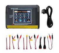 Cargador baterias Coche con equilibrador batería Cargador Dual CC/CA 11-18V 240W CA 100-240V 150W Detección Auto LiPo/Lilon/Life/NiMH/NiCd/PB/NiMH Pantalla táctil LCD de 3,2 Pulgadas 10A (T240)