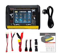 Cargador baterias Coche con equilibrador batería Cargador Dual CC/CA 11-18V 400W CA 100-240V 200W Detección Auto LiPo/Lilon/Life/NiMH/Ni/PB/NiMH Pantalla táctil LCD de 3,2 Pulgadas 12A (T400)