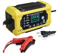 Cargador Baterias Coches Moto 12V 6A Inteligente Completamente Automático con Pantalla Táctil LCD,Automática de Detección Reparación Mantenimiento y Múltiples Protecciones para Plomo-ácido/AGM/Gel