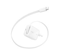 Cargador Belkin UltraCharge 67 W USB-C Cable Retráctil GaN Blanco