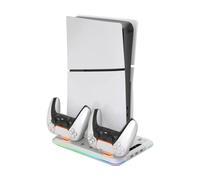 Blackfire Base Multifunción RGB LED con Ventilación y 2 Soportes de Carga DualSense para PS5 Slim