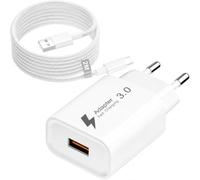 Cargador Carga Rapida, 18W Cargador USB con Cable USB C 2M | Cargador iPhone Carga Rapida Compatible con iPhone 17 16 15 Pro Max, Galaxy S24 S23, Xiaomi Redmi 12/Note 12/11/10/Mi12/Mi11