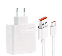 Cargador Carga Rápida de 120 W con Cable de Datos USB-C de 1.5 M y Adaptador de Corriente para Note 13/13C/13 Pro/14C/14T/14T Pro/14/12/12 Pro, Adaptador de Corriente Tipo C