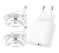 Cargador Carga Rapida iPhone 17 16 15 Apple MFi Certificado,20W USB C Enchufe con 2M+2M Cable Cabezal Adaptador Pared Charger Corrient para iPhone Air/17 Pro MAX/16 Pro MAX/15/16 Plus/iPad
