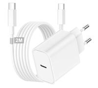 Cargador Carga Rapida para Apple iPhone 17/16/16E/16 Pro/16 Pro Max/16 Plus/15/15 Pro/15 Pro Max/15 Plus/iPad Air, 20W Cargador USB C Carga Rapida iPhone Tipo C Adaptador Enchufe con Cable USB C 2M