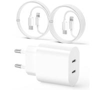 Cargador Carga Rápida para iPhone 14/13/12/11/Pro MAX Plus Mini SE XR X XS, Certificado Apple MFi Cable Lightning Original [1M+2M] con Cargador Rápido 25W Doble USB-C, USB-C Power Delivery Charger