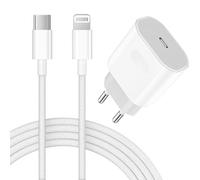 Cargador Carga Rápida para iPhone 14/13/12/11/Pro MAX Plus Mini SE XR X XS, Certificado Apple MFi Cable Lightning 1m con Cargador Rápido 25W USB-C, USB-C Power Delivery Charger