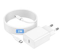 Cargador Carga Rapida para iPhone 17/16/16 Pro/16 Pro Max/16 Plus/15/15 Pro/15 Pro Max/15 Plus/iPadPro/iPad Air, 20W USB C Carregador Rapido Tipo C Adaptador Rapido con 2M Cable Enchufe USB C