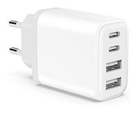 Cargador - Cargador USB Tipo c de 36w con 3 Puertos USB y 1 USB Tipo c, Carga rápida, Ideal para Dispositivos móviles.