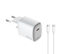 Celly Cargador de Pared USB-C 45W con Tecnología GAN + Cable USB-C a USB-C 2 m - Carga Rápida para Smartphones, Tablets y Portátiles