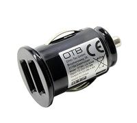 Cargador Coche Compatible con RugOne Xever 7, Duo USB, 2X 2400mA, Auto-ID, Carga rápida