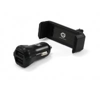 Conceptronic 2 USB cargador + soporte coche - Accesorio