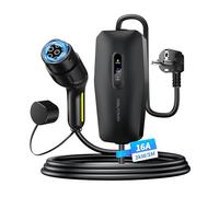 Cargador Coche Eléctrico 3.68kW 16A Tipo 2 Schuko, Cargador Vehículo Eléctrico Portátil 5M con Enchufe Schuko, IP65 Impermeable, Compatible con Tesla Model Y/3, XC60, EV y PHEV