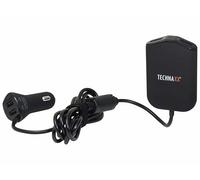 Cargador coche familiar Technaxx con 4 puertos USB - IC inteligente, clip de asiento trasero, DC 12-24V, carga rápida de hasta 4 dispositivos, protección contra sobrecorriente - Adaptador Coche TE14