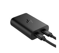 Cargador compacto para portátil HP USB-C GaN 65 W, carga rápida, dos puertos, color negro