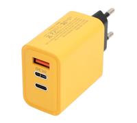 Cargador Compacto Rápido GAN, Bloque de Cargador USB C GAN 65W Adaptador de Corriente PD de 3 Puertos, Enchufe de Pared QC3.0 en Doble Tipo C Carga Rápida USB única para iOS
