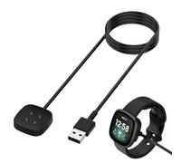Cargador Compatible con Fitbit Versa 3 / Sense/Versa 4 / Sense 2, Cargador USB Base De Cable De Carga, Cargadores De Repuesto, 3,3FT/100CM Reemplazo USB Cargador Portátil de Carga Rápida (Negro)