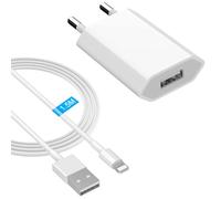 Cargador Compatible con iPhone 12 11 8 7 6S Plus SE XR XS X, Newding Pack de Cargador USB de Pared y Cable 1.5M, Adaptador Enchufe de Carga 5W