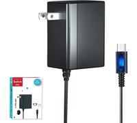 Cargador compatible con Nintendo Switch/LITE/OLED, cable de 1,5 m, adaptador de CA de 15 V 2,6 A, funciona con el modo base de TV.