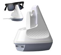 Cargador compatible con Ray Ban Meta Smart Glasses Base de carga magnética rápida con indicador LED para organización de escritorio y uso diario (blanco)