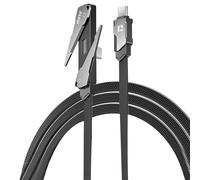 Cargador Con Soporte Plegable - Tipo C En Forma De T De 240 W, Cable De Datos De Carga Rápida, Cable Cargador Con Soporte | Organizador Invisible De Gestión De Cables Para El Funcionamiento De Observa
