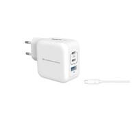 Cargador Conceptronic ALTHEA17W Universal 67W GaN 2x USB-C 1x USB-A Blanco