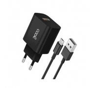 CARGADOR COOL MICRO USB 2.4 AMP BLACK CABLE
