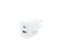 Cargador CoolBox Gan 30w - Blanco - 2 Puertos USB-C - Universal