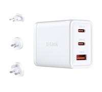 Cargador D-LINK DCP-651 GaN 65W 2xUSB-C 1xUSB-A carga rápida universal