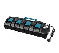 Cargador DC18SF de 18 V con 4 puertos para Makita 14,4 V-18 V baterías de litio BL1850 BL1815N BL1830 BL1840 BL1850 BL1860 YEX-BUR 3A cargador rápido con 2 puertos USB, sustituye a DC18RD DC18RE