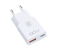 Cargador DCU Tecnologic 37300910 Super Slim USB-C 20W y USB-A QC 3.0 Blanco