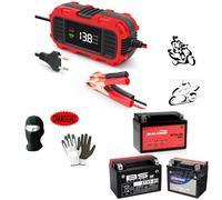 Cargador de 12 V y 2 A para moto o scooter, mantenimiento de carga para batería de plomo, compatible con Peugeot Speedfight 3 50 2T de aire, compatible con baterías de 4 Ah a 30 Ah, con pantalla