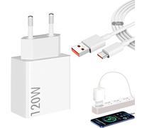 Cargador de 120 W para Xiaomi con cable USB-C 2M 6A, cargador rápido para Xiaomi 14T Pro/13 Lite/13/12T Redmi Note 14/11S/11/12Pro/POCO X6/X4 GT Pad 6 5