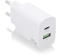Cargador de 20 W 1x USB-C + 1x USB-A (blanco) - AISENS