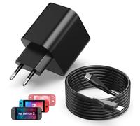 Cargador de 60 W para Nintendo Switch 2/1/OLED/Lite, controlador Pro, PS5, Xbox Elite Series 2, Steam Deck, fuente de alimentación AC con cable USB C de 2 m, adaptador de carga rápida compatible con