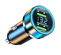 Cargador de automóvil de carga súper rápido - Adaptador portátil de 120W/240W, pantalla digital | Accesorio de automóviles compactos multifuncionales con puertos USB duales para carga rápida, viajes f