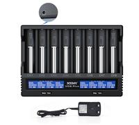 Cargador de batería 18650 de 8 Ranuras XTAR VC8 Plus 3A Fast 21700 Cargador de batería para baterías de 3,6 V Liion y 1,2 V AA C con Adaptador de Enchufe del Reino Unido
