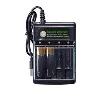 Cargador de batería AA - Estación de carga de batería USB de 1,5 V | Cargador inteligente de 4 ranuras para pilas alcalinas NiMH AA/baterías con indicadores LED individuales, carga rápida y segura