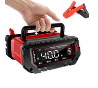 Cargador de Batería Coche Inteligente WARMFORWEL P40 40A, 6V/12V/24V Pulse para Litio/LiFePO4/AGM/Plomo, con Pantalla LCD y Control Temperatura para Camión Motocicleta